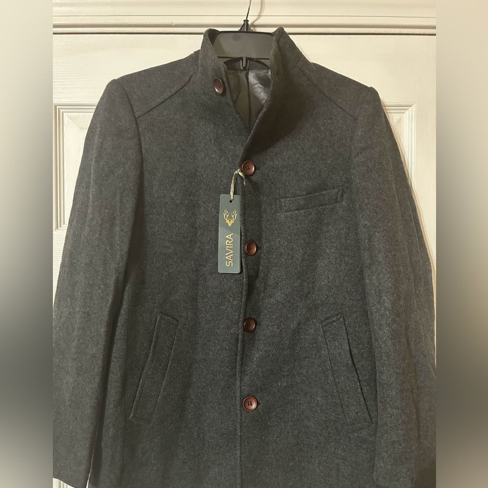 Savira • Wool Coat • Grey Men’s Size 46 (US XL) 🧥✨